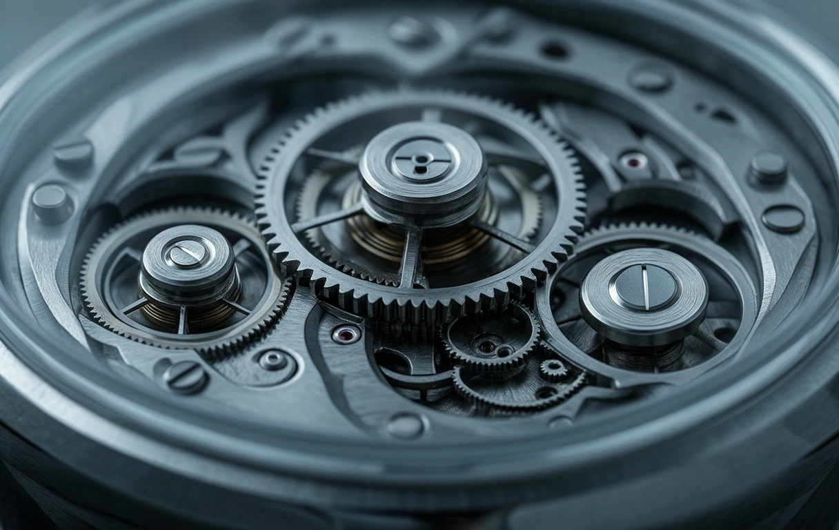 Precyzyjny mechanizm zegarowy symbolizujący strukturę danych