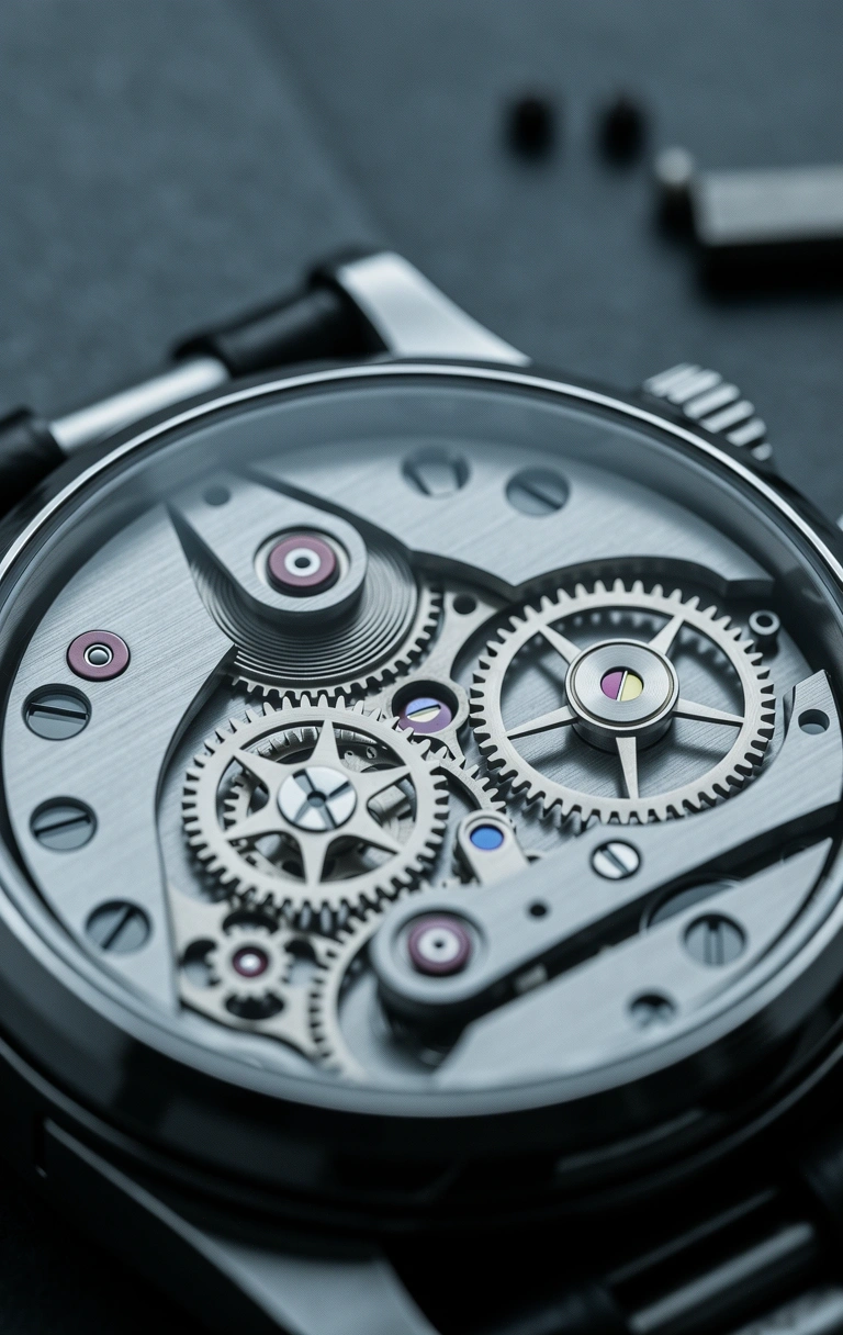 Precyzyjny mechanizm zegarka symbolizujący strukturę danych